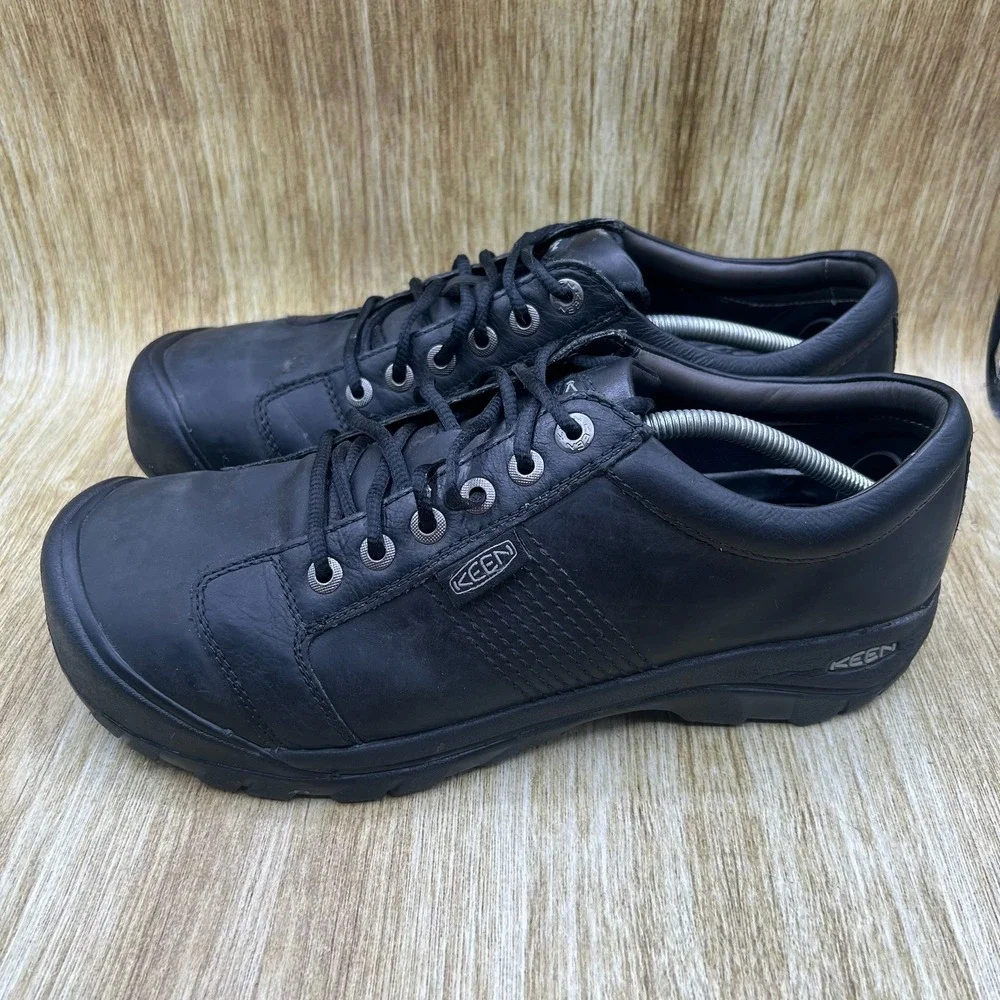 Keen Austin Oxford Men's Size 13 Black Leather Lace Up Casual Shoes Sneakers
